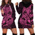 Pink Couple Dolphins Maori Polynesian Style Hoodie Dress