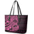 Pink Couple Dolphins Maori Polynesian Style Leather Tote Bag