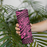 Pink Couple Dolphins Maori Polynesian Style Skinny Tumbler LT9 - Polynesian Pride