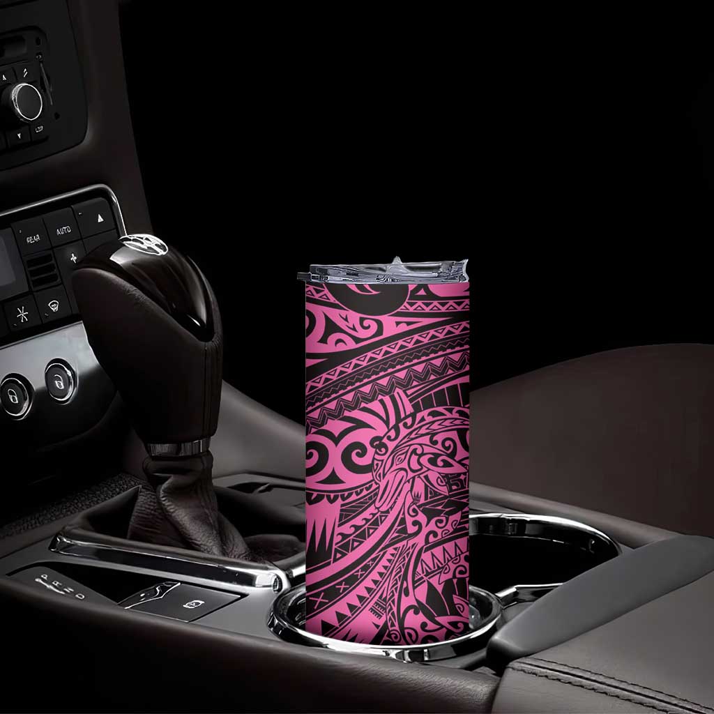 Pink Couple Dolphins Maori Polynesian Style Skinny Tumbler LT9 - Polynesian Pride