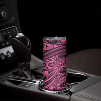 Pink Couple Dolphins Maori Polynesian Style Skinny Tumbler LT9 - Polynesian Pride