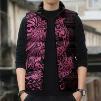 Pink Couple Dolphins Maori Polynesian Style Sleeveless Puffer Jacket - Polynesian Pride