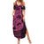 Pink Couple Dolphins Maori Polynesian Style Summer Maxi Dress