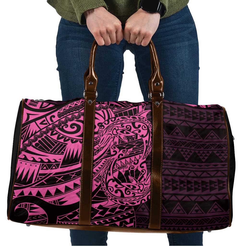 Pink Couple Dolphins Maori Polynesian Style Travel Bag - Polynesian Pride