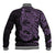 Purple Couple Dolphins Maori Polynesian Style Baseball Jacket