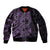 Purple Couple Dolphins Maori Polynesian Style Bomber Jacket