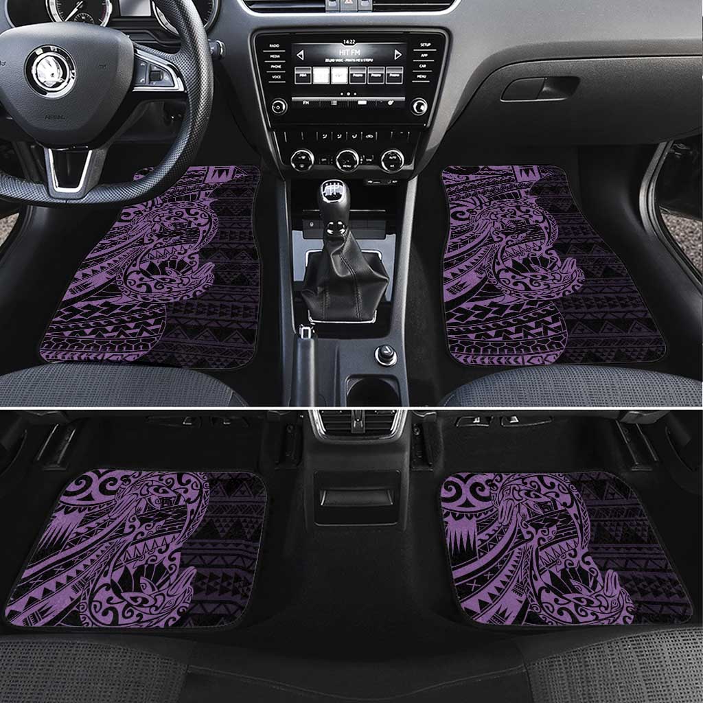 Purple Couple Dolphins Maori Polynesian Style Car Mats