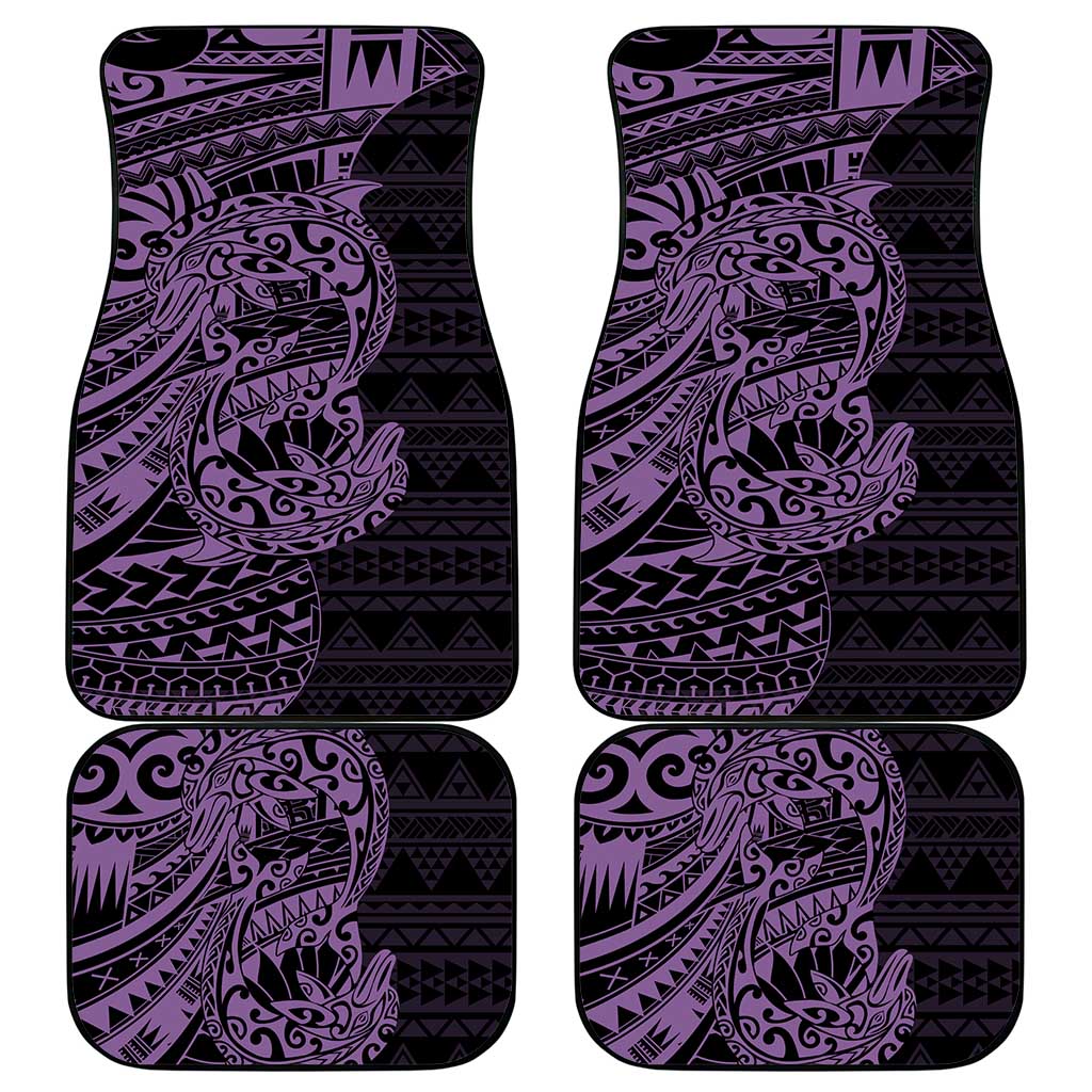 Purple Couple Dolphins Maori Polynesian Style Car Mats