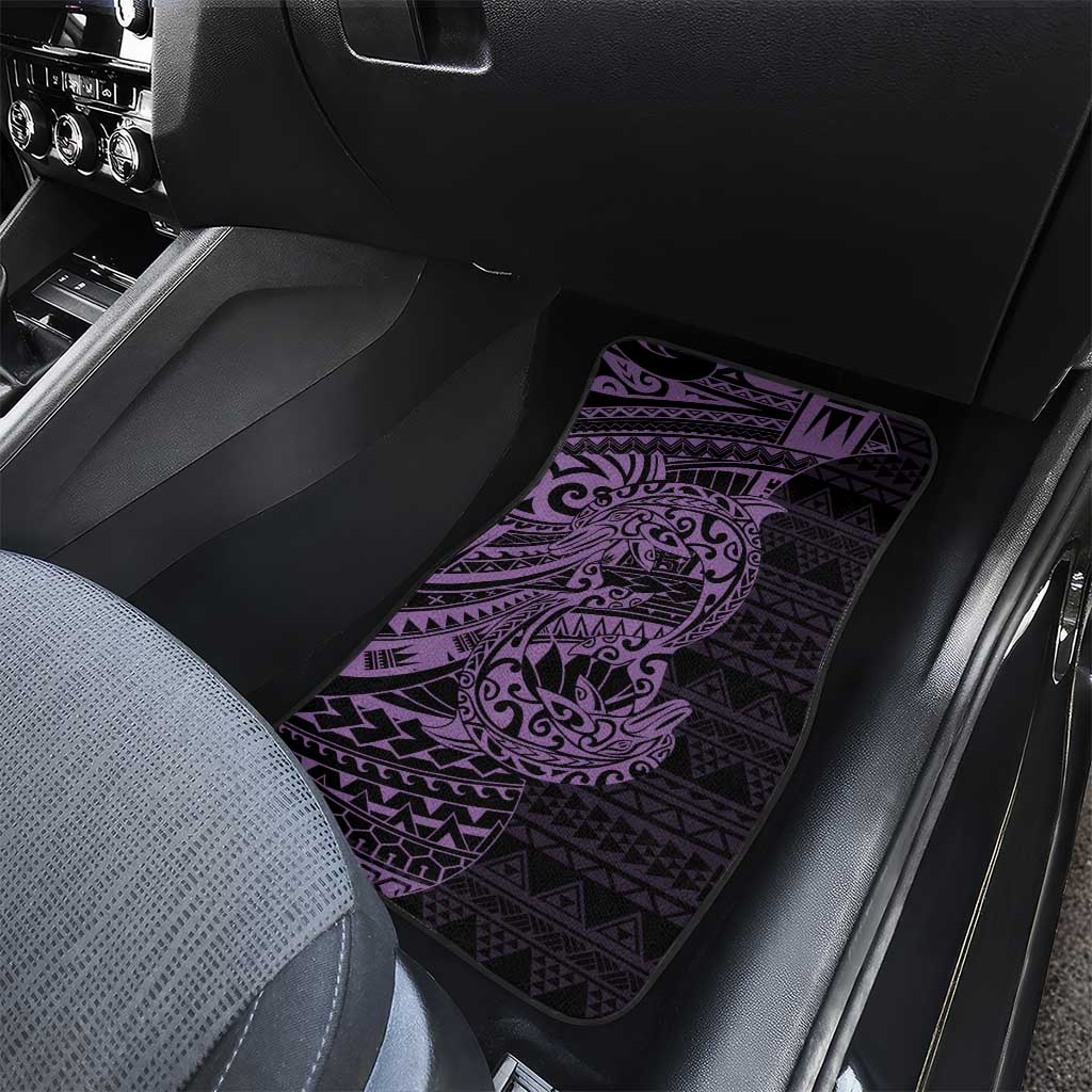 Purple Couple Dolphins Maori Polynesian Style Car Mats
