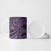 Purple Couple Dolphins Maori Polynesian Style Ceramic Mug - Polynesian Pride