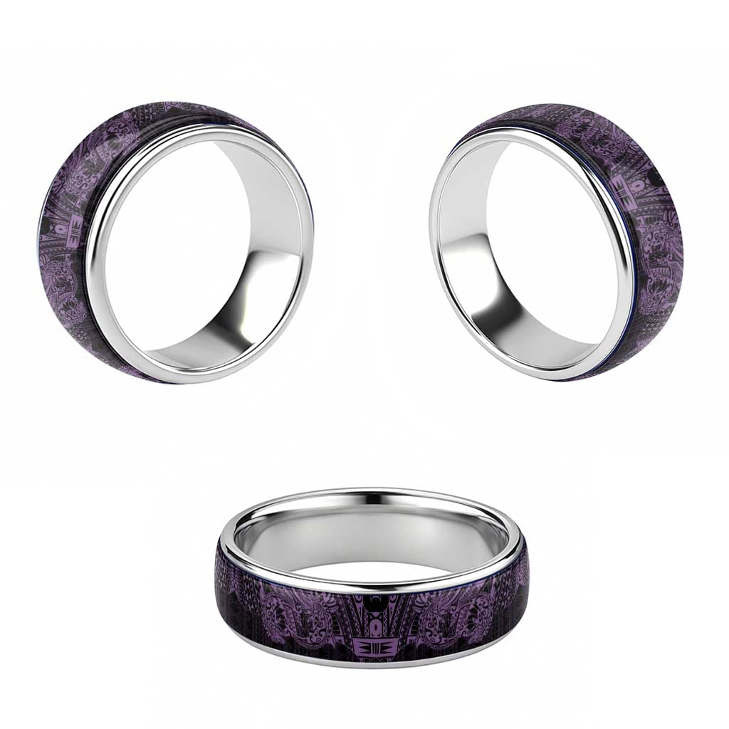 Purple Couple Dolphins Maori Polynesian Style Classic Ring - Polynesian Pride
