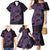 Purple Couple Dolphins Maori Polynesian Style Family Matching Mermaid Dress and Hawaiian Shirt