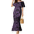 Purple Couple Dolphins Maori Polynesian Style Family Matching Mermaid Dress and Hawaiian Shirt