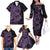 Purple Couple Dolphins Maori Polynesian Style Family Matching Off The Shoulder Long Sleeve Dress and Hawaiian Shirt