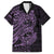 Purple Couple Dolphins Maori Polynesian Style Family Matching Off The Shoulder Long Sleeve Dress and Hawaiian Shirt