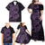 Purple Couple Dolphins Maori Polynesian Style Family Matching Off Shoulder Maxi Dress and Hawaiian Shirt