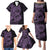 Purple Couple Dolphins Maori Polynesian Style Family Matching Puletasi and Hawaiian Shirt