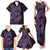 Purple Couple Dolphins Maori Polynesian Style Family Matching Tank Maxi Dress and Hawaiian Shirt