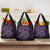 Purple Couple Dolphins Maori Polynesian Style Grocery Bag