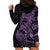 Purple Couple Dolphins Maori Polynesian Style Hoodie Dress