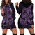 Purple Couple Dolphins Maori Polynesian Style Hoodie Dress