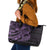 Purple Couple Dolphins Maori Polynesian Style Leather Tote Bag