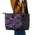 Purple Couple Dolphins Maori Polynesian Style Leather Tote Bag