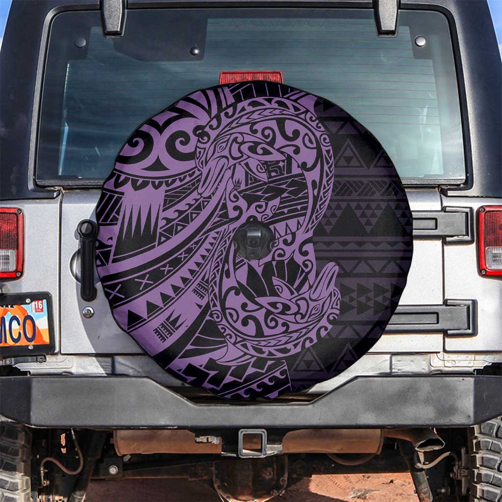 Purple Couple Dolphins Maori Polynesian Style Spare Tire Cover