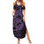 Purple Couple Dolphins Maori Polynesian Style Summer Maxi Dress