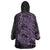 Purple Couple Dolphins Maori Polynesian Style Wearable Blanket Hoodie