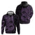 Purple Couple Dolphins Maori Polynesian Style Zip Hoodie