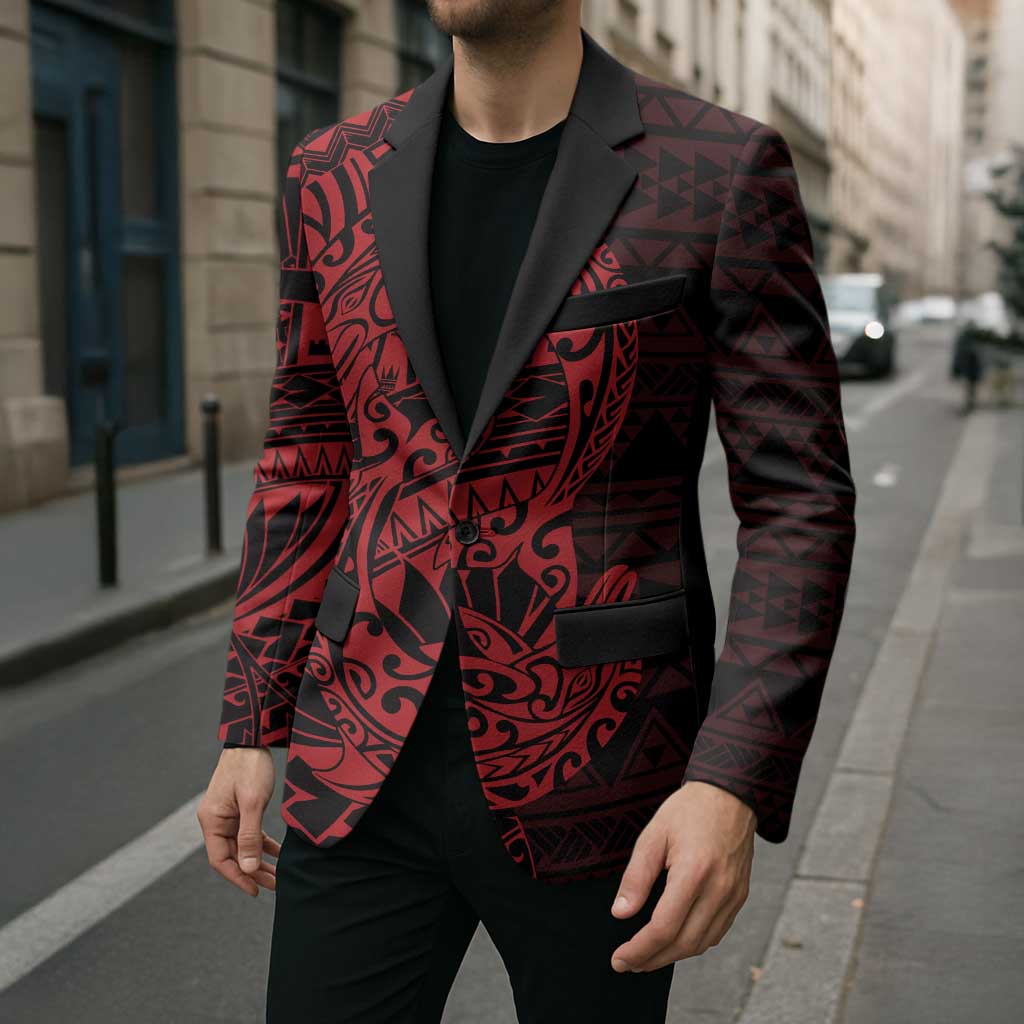 Red Couple Dolphins Maori Polynesian Style Blazer - Polynesian Pride