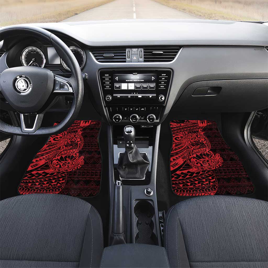 Red Couple Dolphins Maori Polynesian Style Car Mats