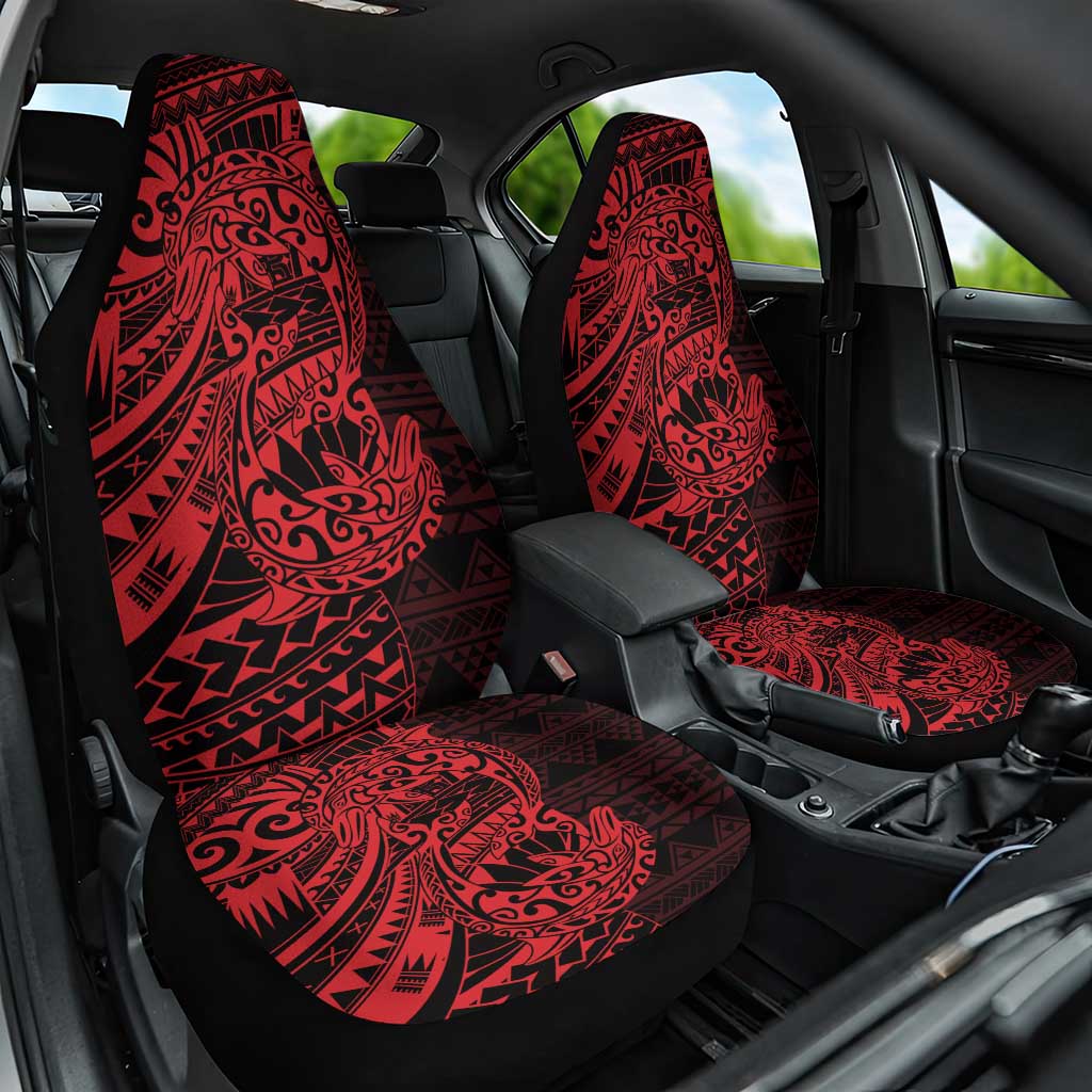 Red Couple Dolphins Maori Polynesian Style Car Seat Cover