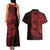 Red Couple Dolphins Maori Polynesian Style Couples Matching Tank Maxi Dress and Hawaiian Shirt