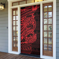 Red Couple Dolphins Maori Polynesian Style Door Cover - Polynesian Pride