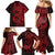 Red Couple Dolphins Maori Polynesian Style Family Matching Mermaid Dress and Hawaiian Shirt