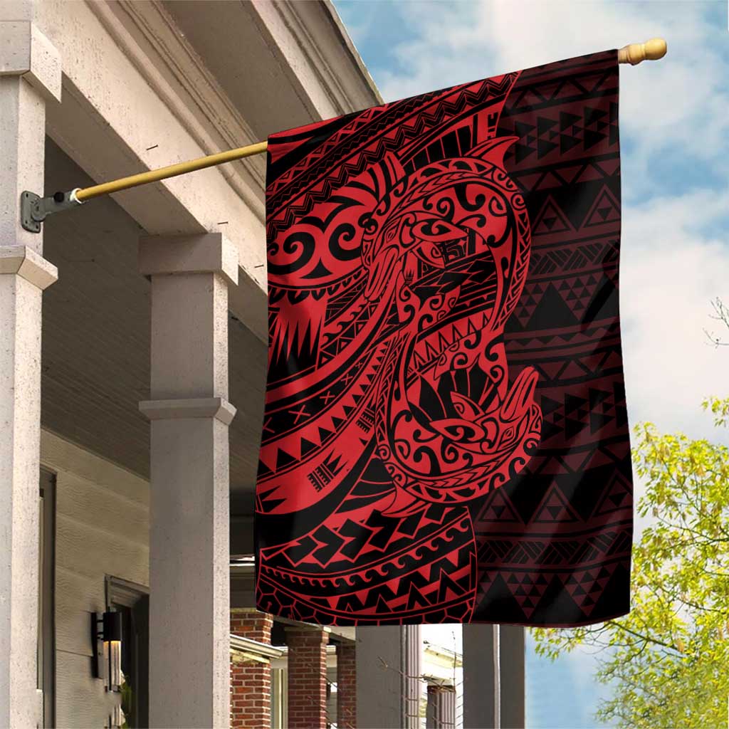 Red Couple Dolphins Maori Polynesian Style Garden Flag