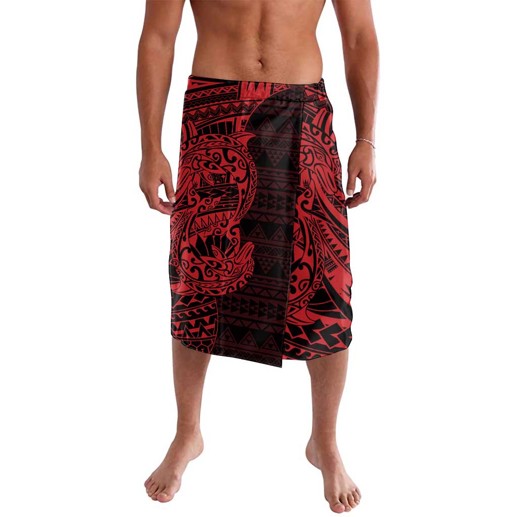 Red Couple Dolphins Maori Polynesian Style Lavalava