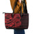 Red Couple Dolphins Maori Polynesian Style Leather Tote Bag