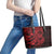 Red Couple Dolphins Maori Polynesian Style Leather Tote Bag