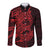 Red Couple Dolphins Maori Polynesian Style Long Sleeve Button Shirt