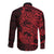 Red Couple Dolphins Maori Polynesian Style Long Sleeve Button Shirt