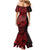 Red Couple Dolphins Maori Polynesian Style Mermaid Dress