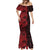 Red Couple Dolphins Maori Polynesian Style Mermaid Dress