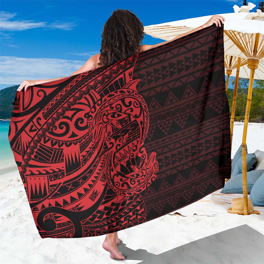 Red Couple Dolphins Maori Polynesian Style Sarong