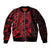 Red Couple Dolphins Maori Polynesian Style Sleeve Zip Bomber Jacket