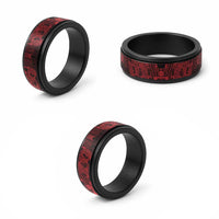 Red Couple Dolphins Maori Polynesian Style Spinner Ring - Polynesian Pride