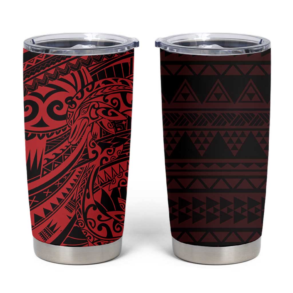 Red Couple Dolphins Maori Polynesian Style Tumbler Cup