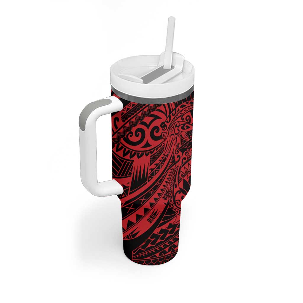 Red Couple Dolphins Maori Polynesian Style Tumbler With Handle